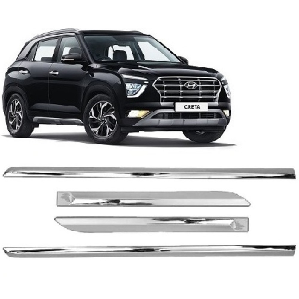 Car Door Side Beading For Creta new - Silver 